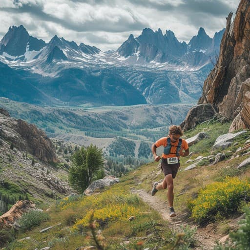 Corredor de trail en montaña